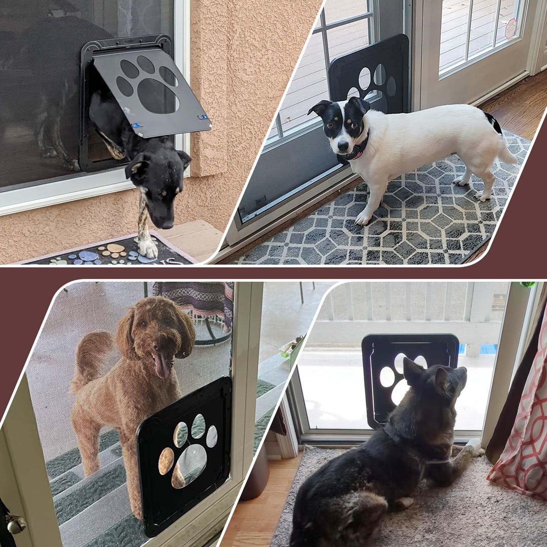 Haustierklappe Fliegengitter ABS mit Magnet abschliessbar fuer Hunde - Bild 2