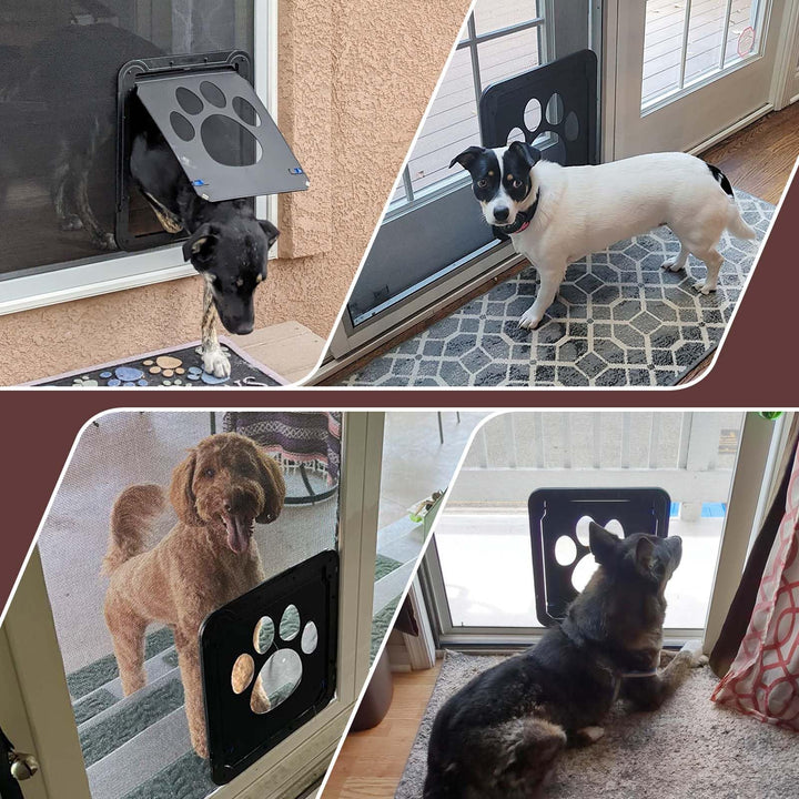 Haustierklappe Fliegengitter ABS mit Magnet abschliessbar fuer Hunde - Bild 2
