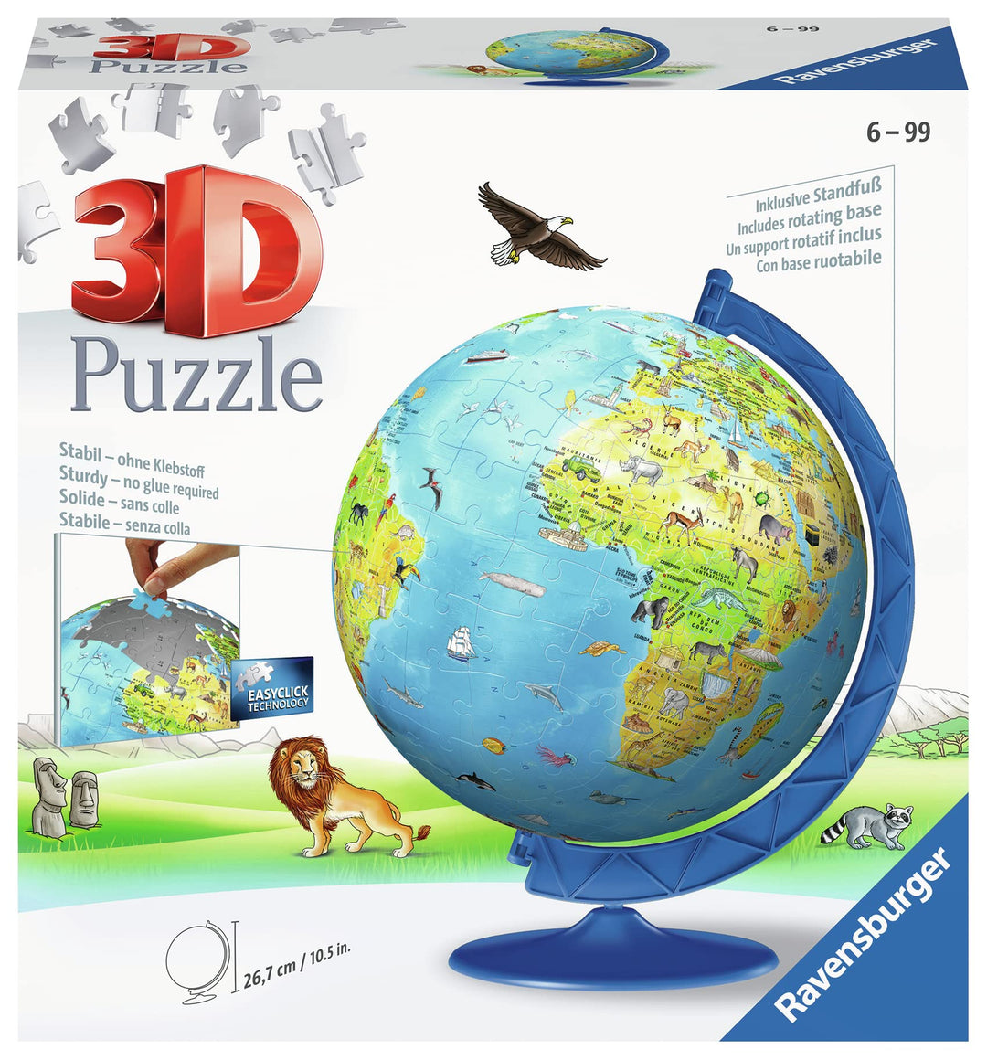 3D Kugelpuzzle Globus 180 Teile mit Ständer ab 6 Jahren