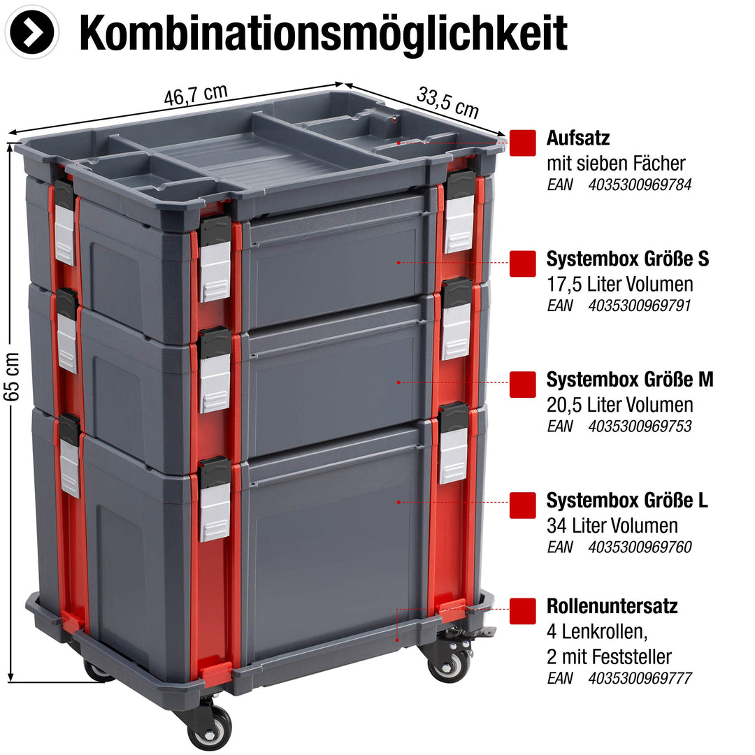 Stapelbox mit 2 Schubladen 13,5 L Kunststoff für Werkzeug - Bild 6