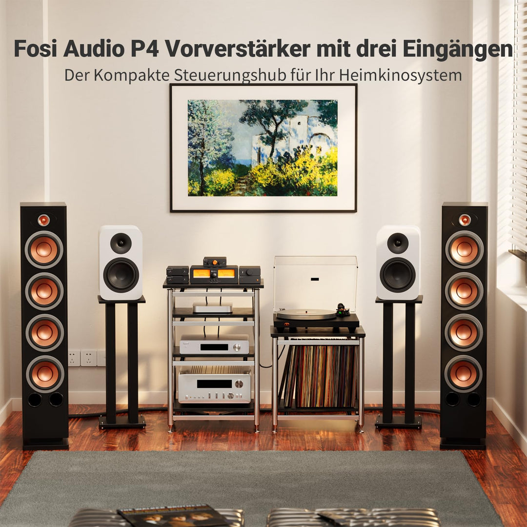 Stereo Vorverstärker Mini 3x RCA Eingang Fernbedienung Bass/Höhen - Bild 2