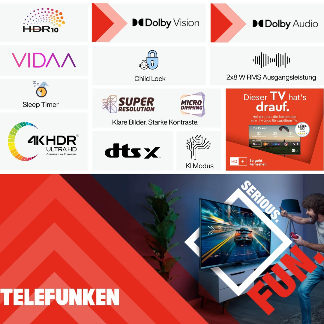 Smart TV 43 Zoll 4K UHD VIDAA mit Dolby Vision &amp; Triple-Tuner - Bild 11