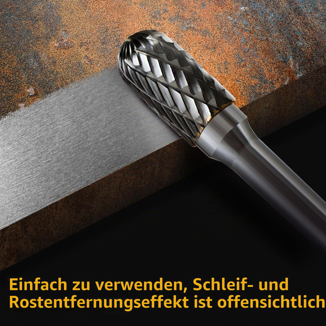 Hartmetall Frässtifte Set 10-tlg. 6mm Schaft Doppelschnitt - Bild 2
