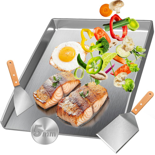 Grillplatte Edelstahl 40,5x31 cm 5 mm für Gas- und Holzkohlegrill