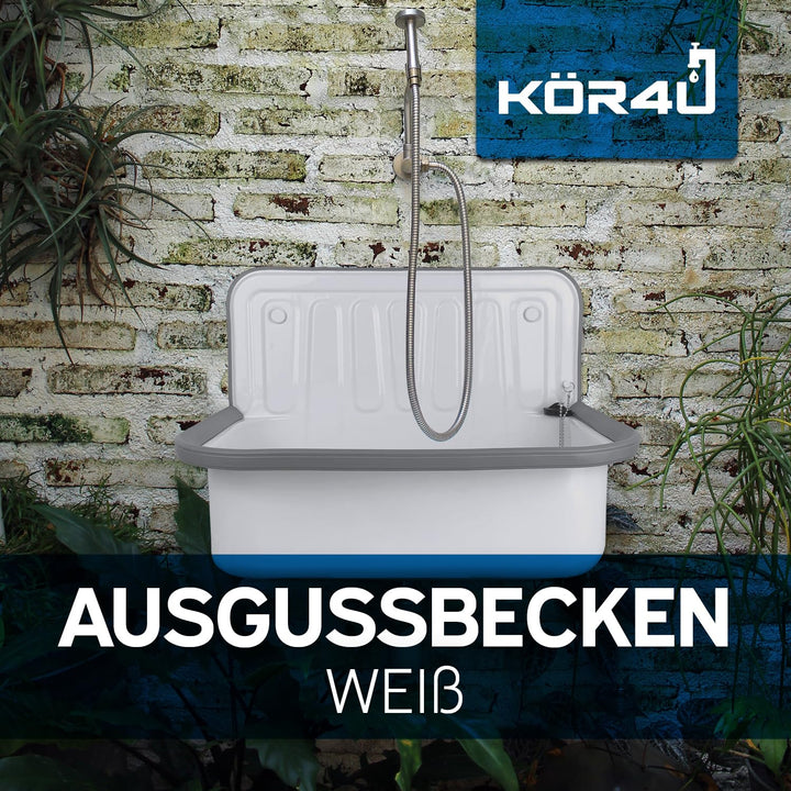 Ausgussbecken Stahl emailliert 50cm für Keller und Waschküche - Bild 2
