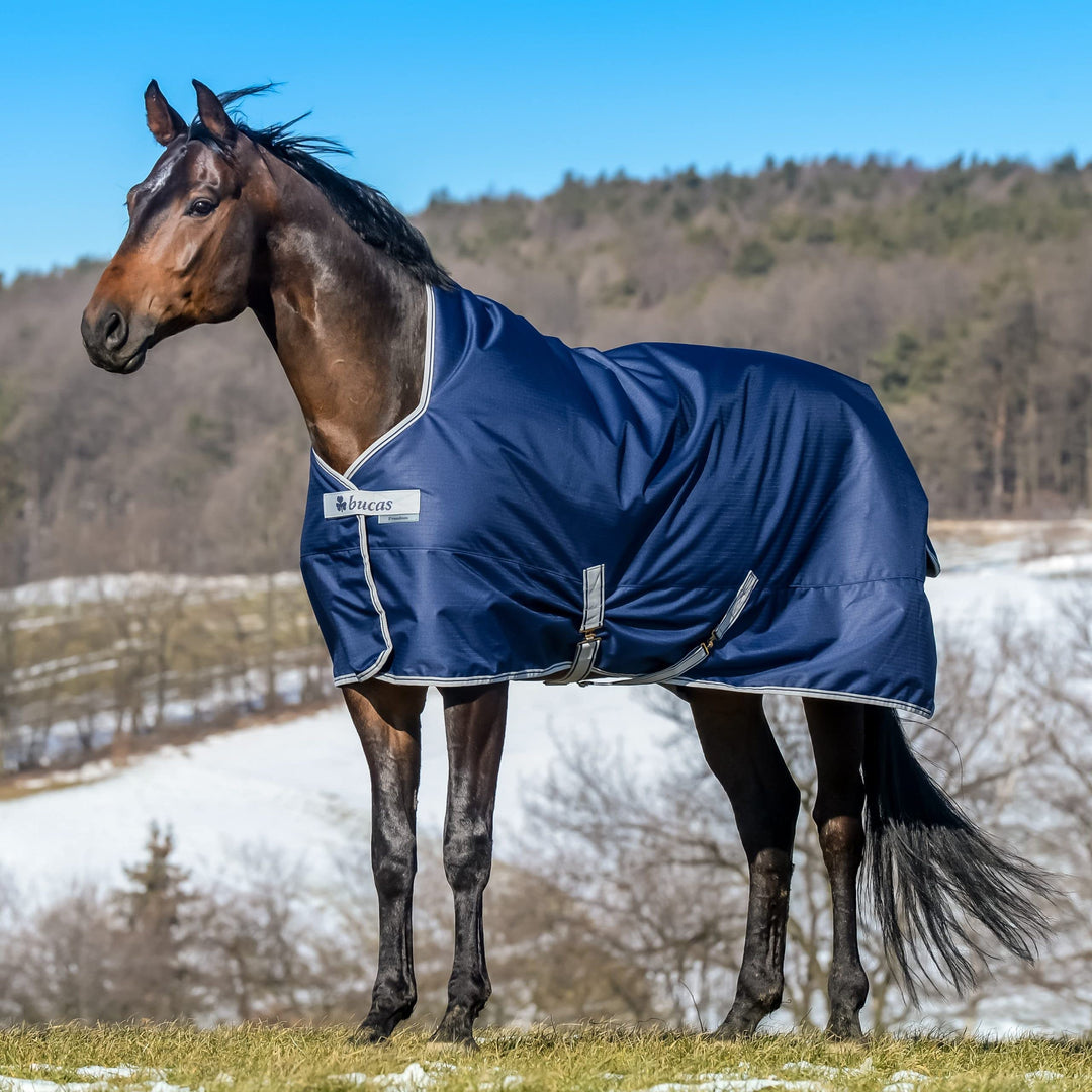 Pferdedecke Turnout Light Ripstop wasserdicht 145 cm Navy/Silber - Bild 3