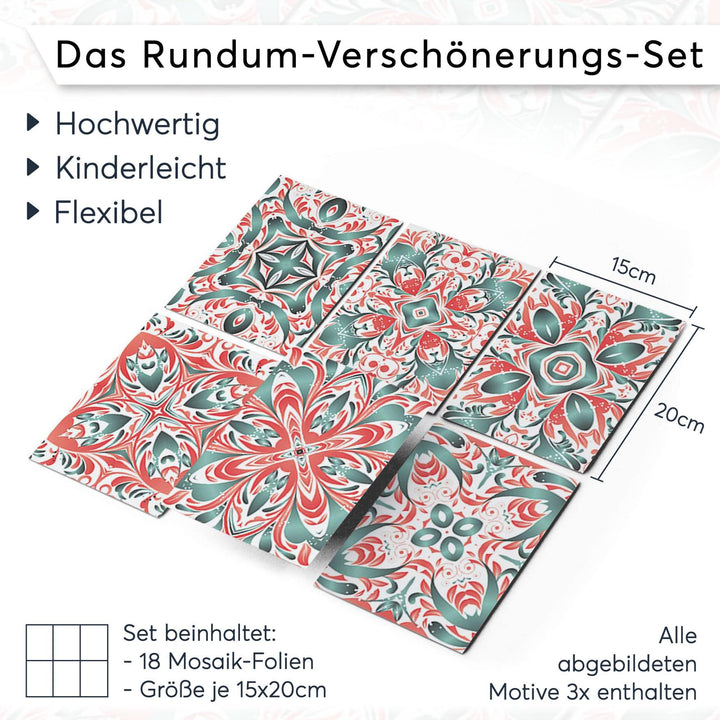 Mosaik Klebefliesen Vinyl selbstklebend 15x20 cm 18er-Set Küche Bad - Bild 7
