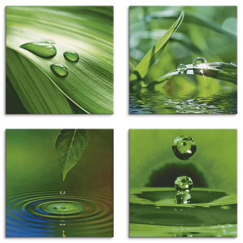 Leinwandbild Set 4-teilig Zen Wellness 4x 40x40 cm Wanddeko