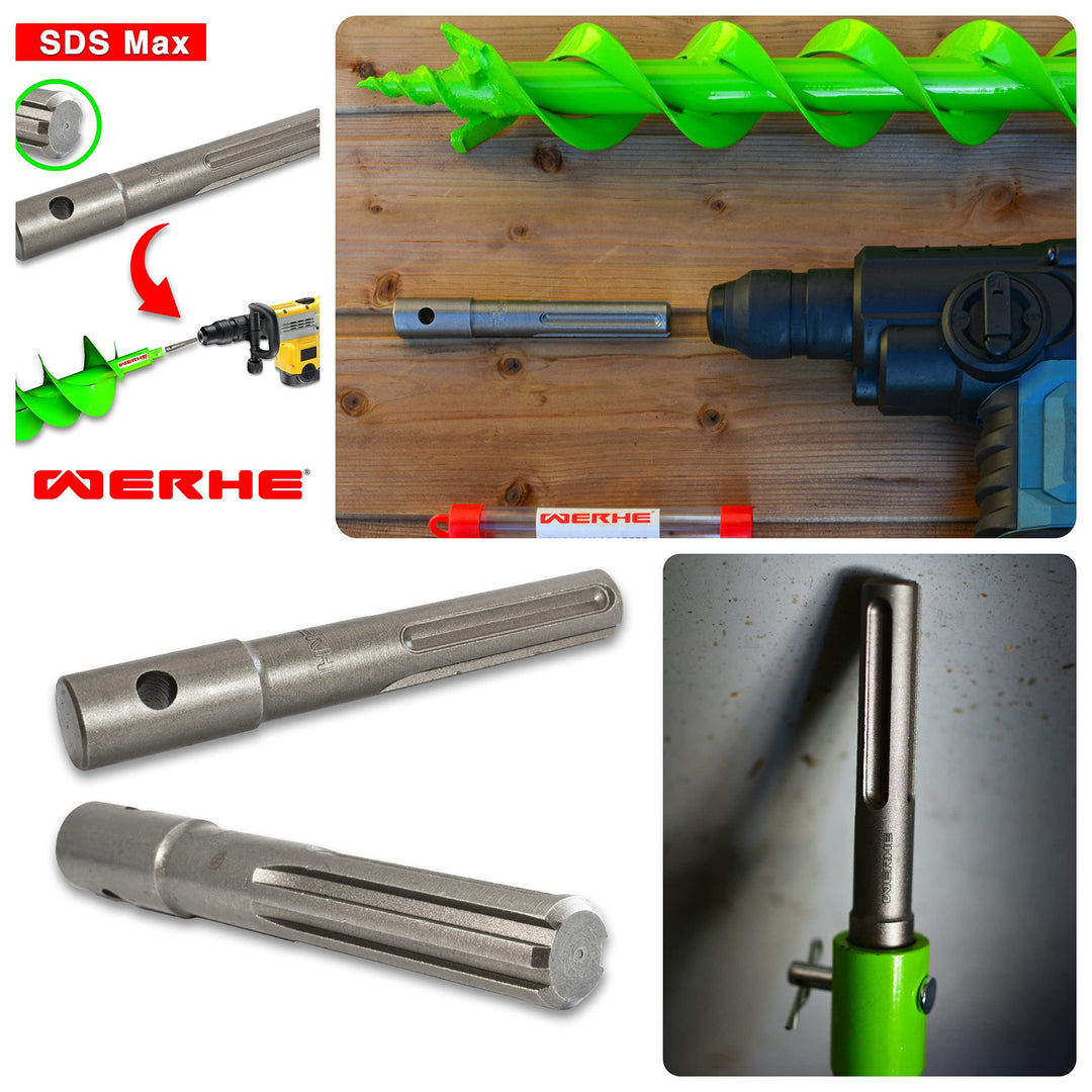 Erdbohrer 200 mm Doppelwendel mit SDS Max Adapter für Garten und Bau - Bild 8