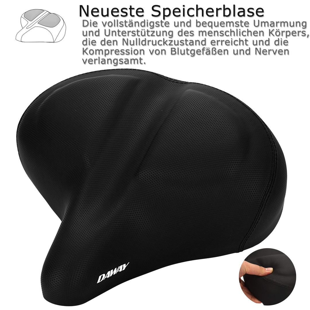 Fahrradsattel Extra Breit Memory-Schaum mit Dual-Federung Universal - Bild 3