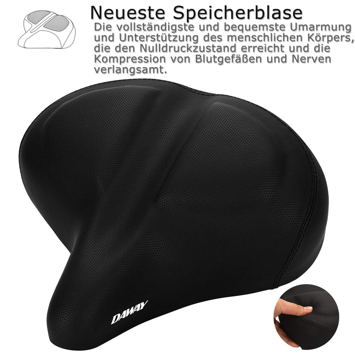Fahrradsattel Extra Breit Memory-Schaum mit Dual-Federung Universal - Bild 3