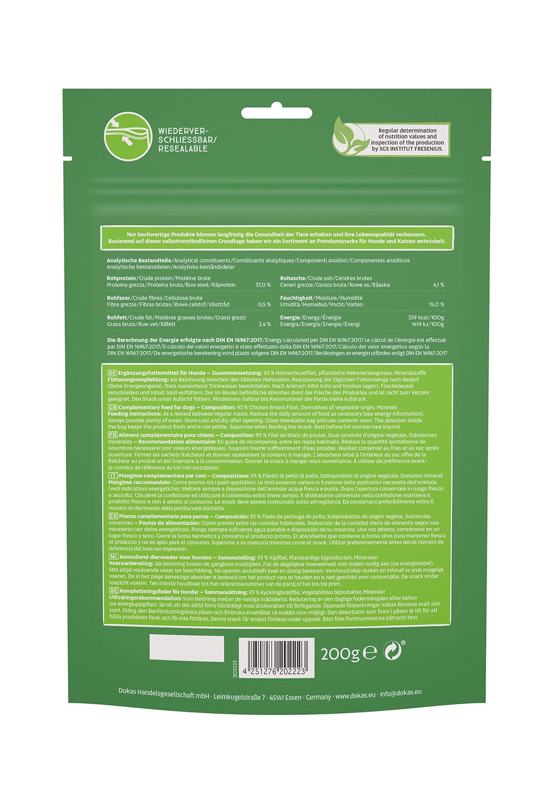 Hundetraining Snack Hühnerbrust luftgetrocknet glutenfrei 9x200g - Bild 4