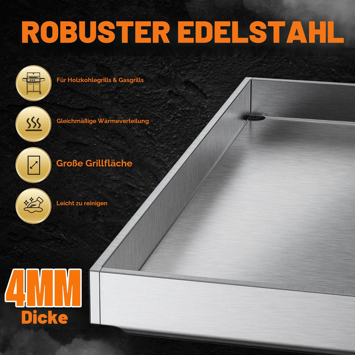 Grillplatte Plancha Edelstahl 44x30 cm für Weber Spirit &amp; Genesis - Bild 3