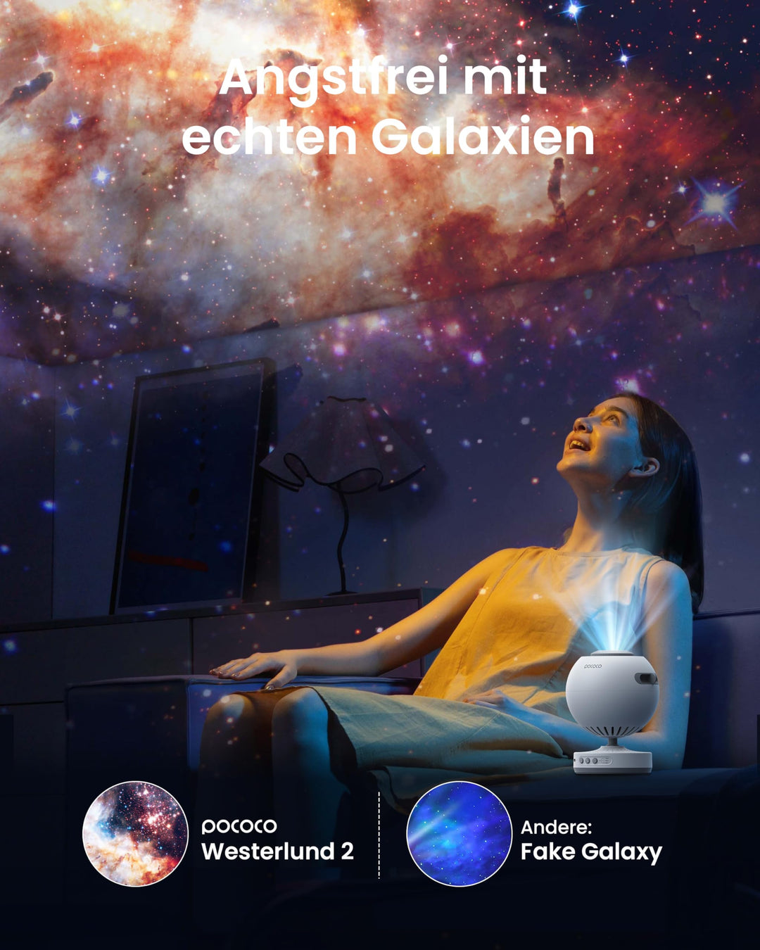 Sternenhimmel Projektor HD Weitwinkel mit 5K-Disc Heimplanetarium - Bild 3