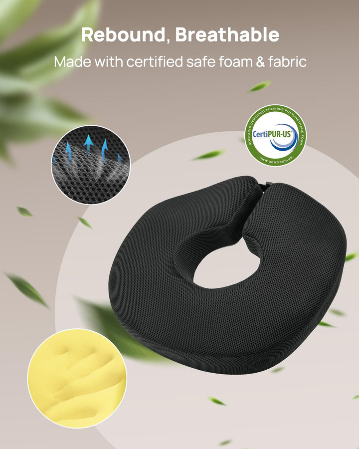 Sitzkissen Memory-Schaum Donut-Form mit Hohlraum 46x38x8 cm ergonomisch - Bild 5
