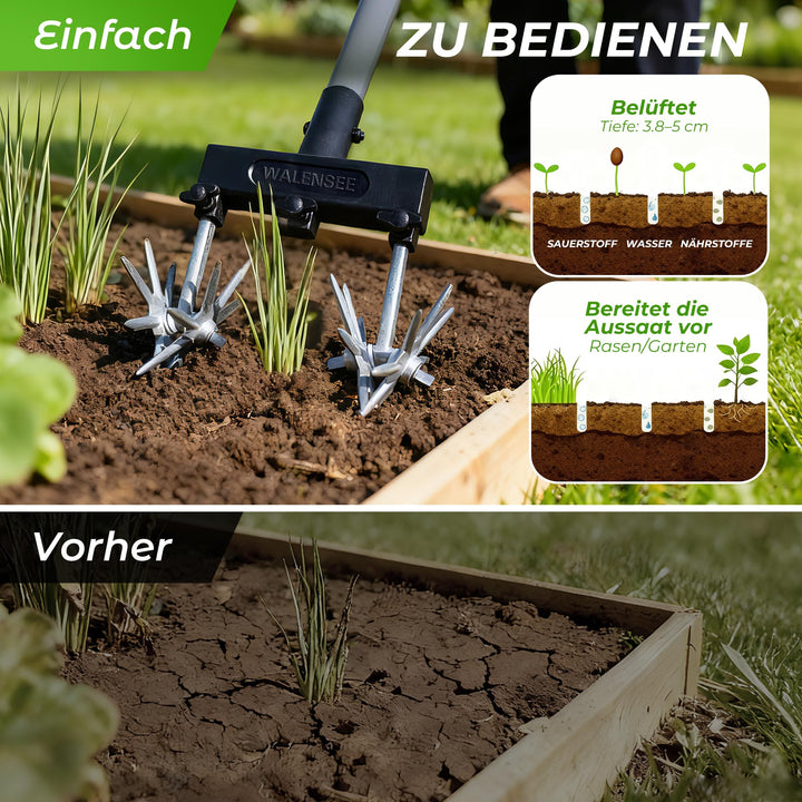 Gartenkultivator rotierend Teleskopstiel 97–173 cm Beetpflege - Bild 5