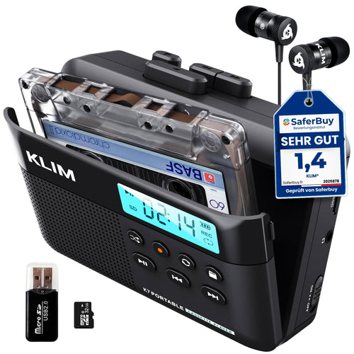 Kassettenspieler mit MP3-Konvertierung 32GB SD-Karte & Mikrofon
