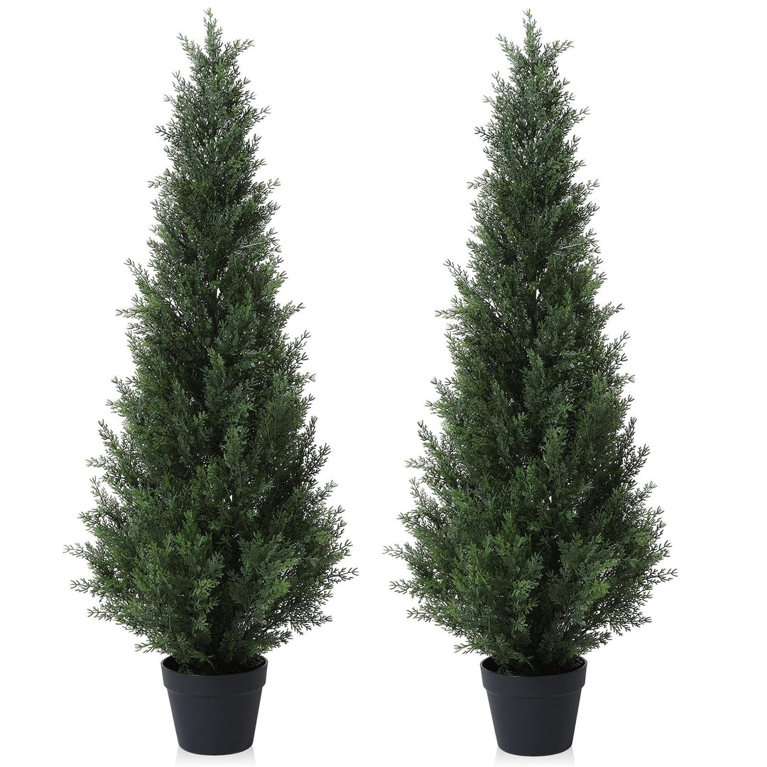 Kunstpflanze Zedernbaum 125 cm im Topf 2er-Set Outdoor