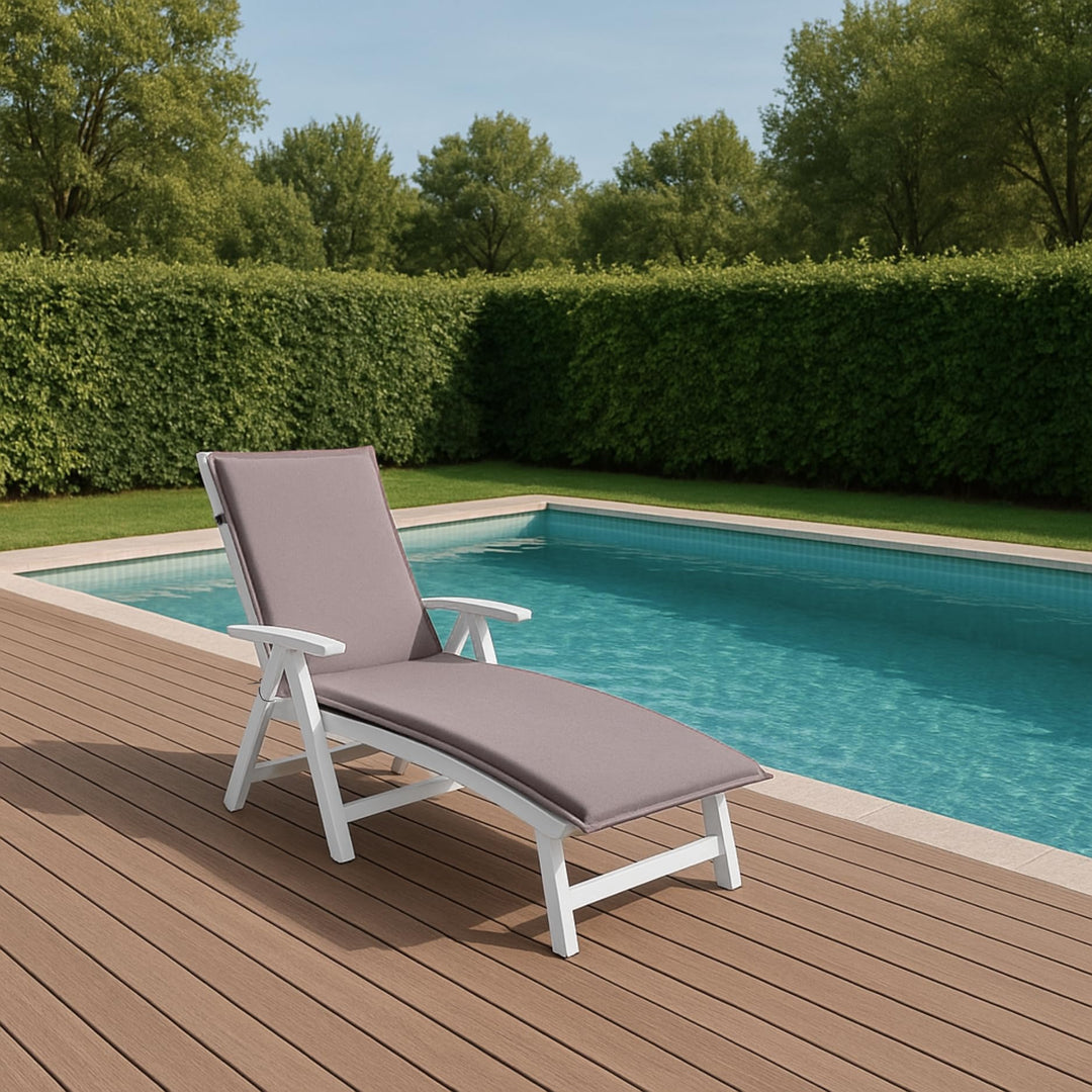 Gartenliegen-Auflage Polyester Mikrofaser 190x58 cm Taupe - Bild 4