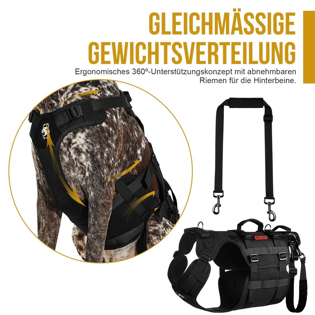 Hunde-Tragehilfe Nylon 3 Griffe für ältere &amp; verletzte Hunde L - Bild 4