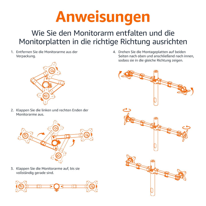 Dual Monitor Tischhalterung Stahl schwarz 13–27 Zoll höhenverstellbar - Bild 4