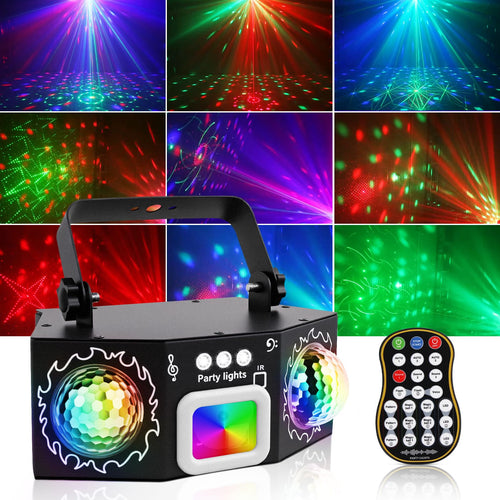 Discolicht RGB mit 2 Discobällen, Sound-aktiviert, Fernbedienung