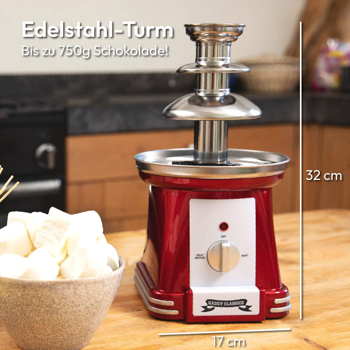 Schokobrunnen 3-stufig Edelstahl 750g Retro-Design 90 Watt - Bild 5
