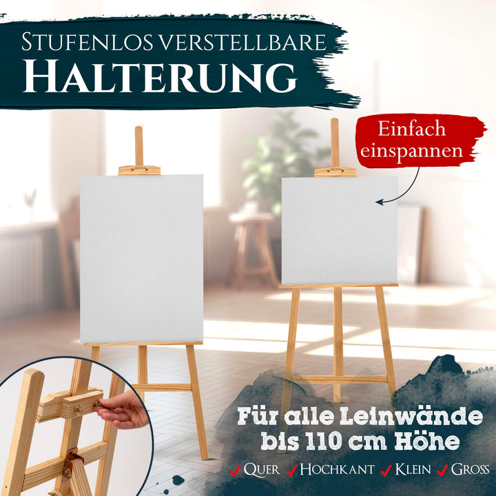 Malset mit Staffelei 24-teilig Acrylfarben Keilrahmen für Einsteiger - Bild 6