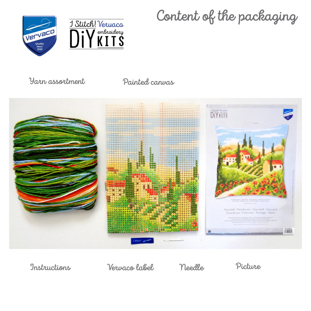 Kreuzstich-Stickpackung Kissen Toskana-Motiv 40x40cm für Anfänger - Bild 4