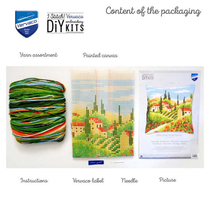 Kreuzstich-Stickpackung Kissen Toskana-Motiv 40x40cm für Anfänger - Bild 4