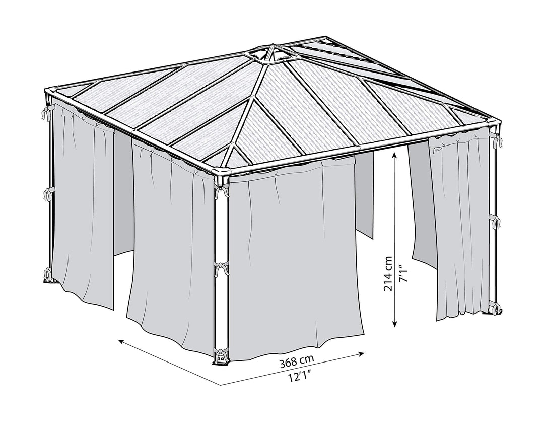 Mosquito-Netz Pavillon Palermo 3000/3600 Grau 360x217 cm - Bild 8