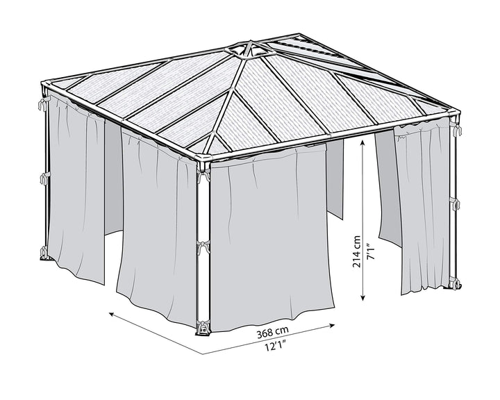 Mosquito-Netz Pavillon Palermo 3000/3600 Grau 360x217 cm - Bild 8