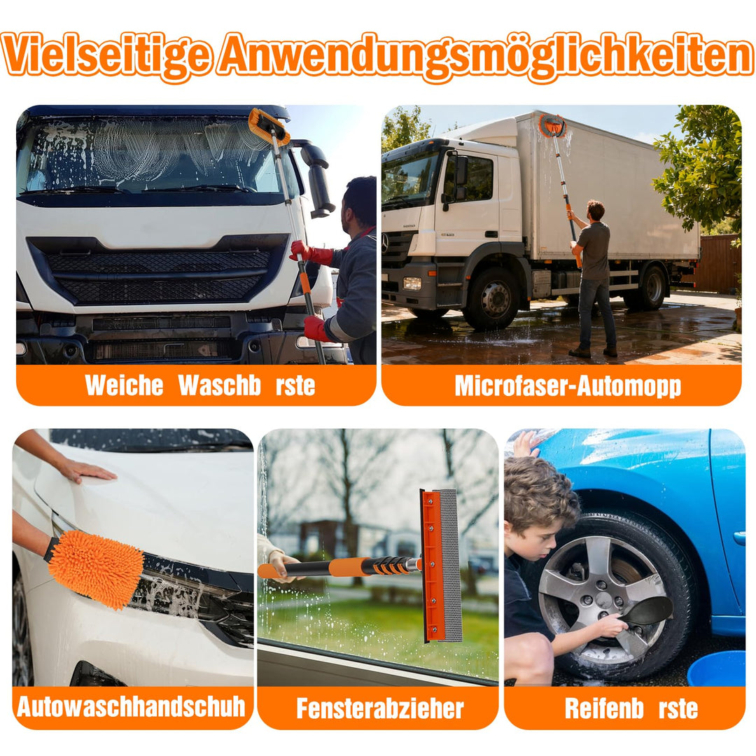 Fahrzeug-Reinigungsset Teleskopstiel 1–3,6 m Mikrofaser 5-teilig - Bild 4