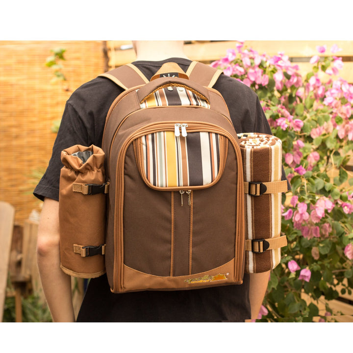 Picknickrucksack 2 Personen mit Kühlfach, Decke und Besteck-Set - Bild 9