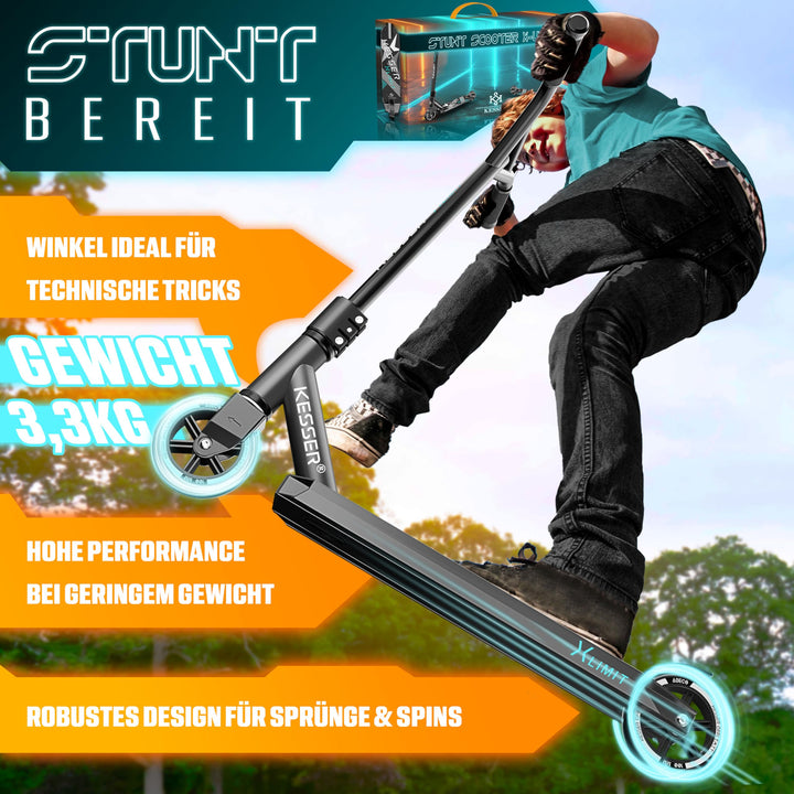 Stunt Scooter 360° Lenkung Aluminium ABEC-9 100mm PU-Räder Kinder Erwachsene - Bild 4