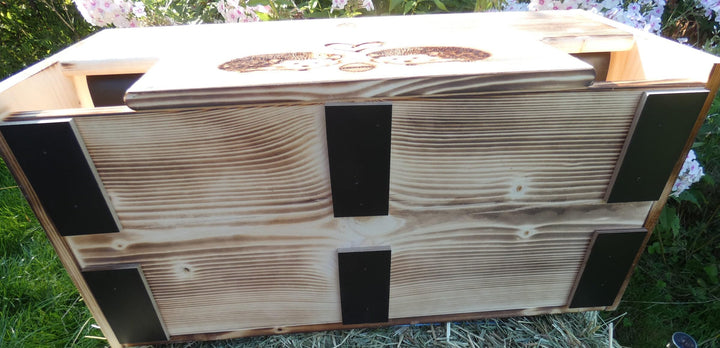 Igelfutterhaus XXL Vollholz 80x40x32cm mit Beobachtungsfenster - Bild 6