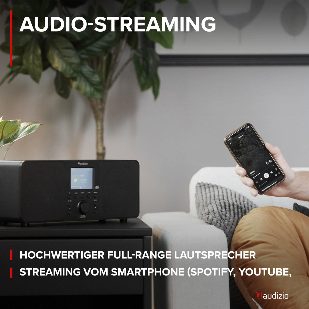 DAB+ Radio mit Bluetooth Weckfunktion USB Aux 60 Sender schwarz - Bild 4