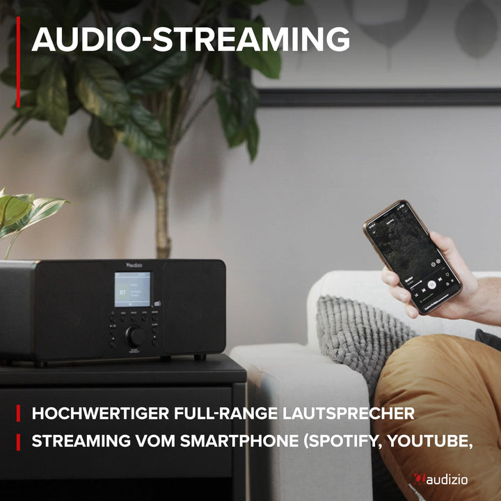 DAB+ Radio mit Bluetooth Weckfunktion USB Aux 60 Sender schwarz - Bild 4