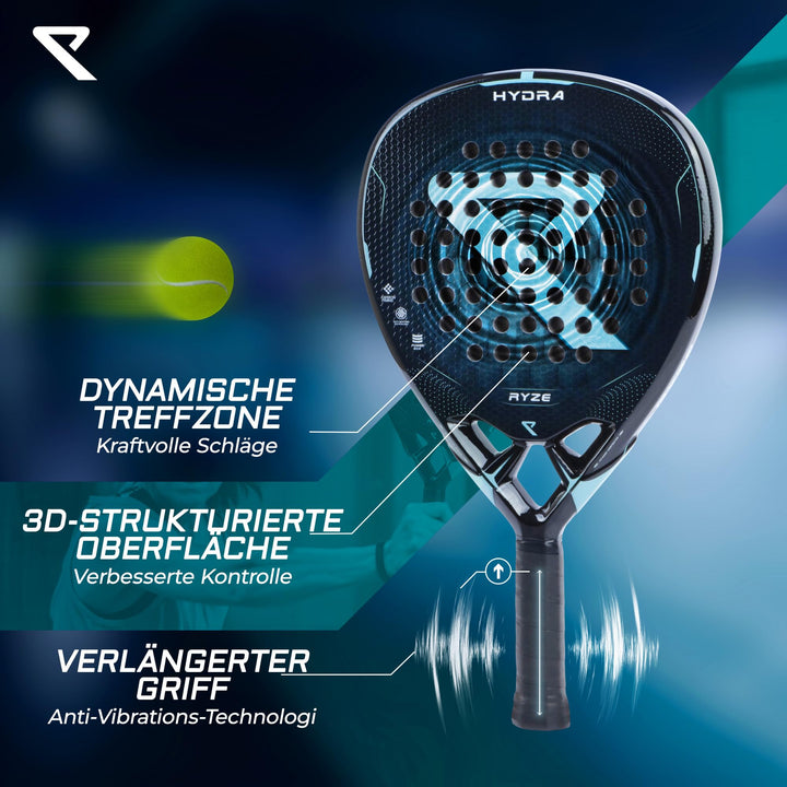 Padel Schläger 100% Carbon EVA-18 Schaum 365g mit Schutzhülle - Bild 2