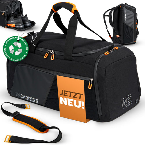 Sporttasche & Rucksack 50L recyceltes PET mit Schuhfach wasserdicht
