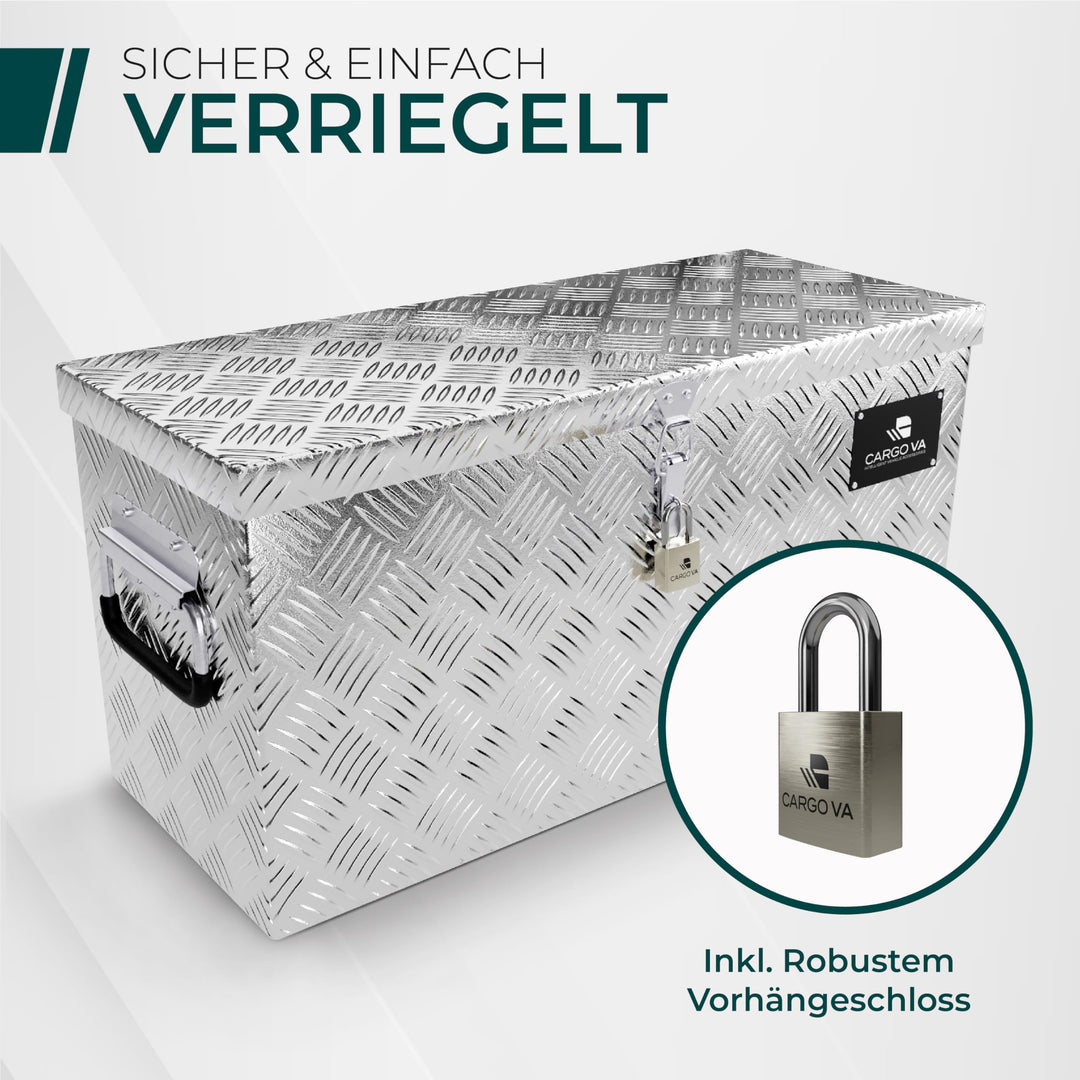 Deichselbox abschliessbar Aluminium 60x25x30cm mit 3 Fächern - Bild 3