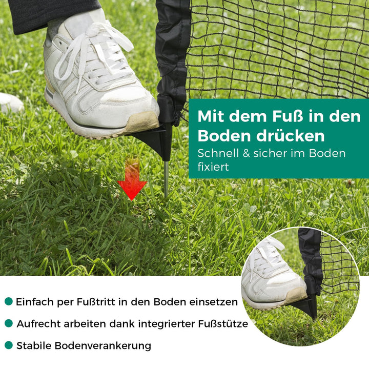 Hundezaun mobil 25 m x 90 cm mit 15 Pfählen schwarz - Bild 3