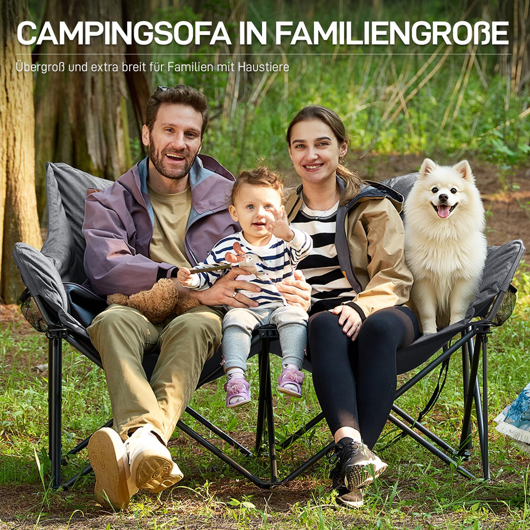 Campingsofa faltbar 2-Personen 145cm 400kg Tragkraft gepolstert - Bild 4