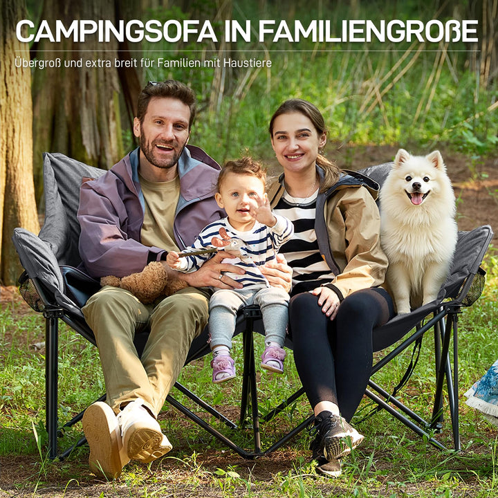Campingsofa faltbar 2-Personen 145cm 400kg Tragkraft gepolstert - Bild 4