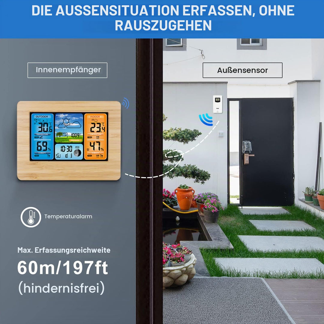 Wetterstation kabellos mit Innen-Aussen-Sensor 6,5-Zoll-Display - Bild 3