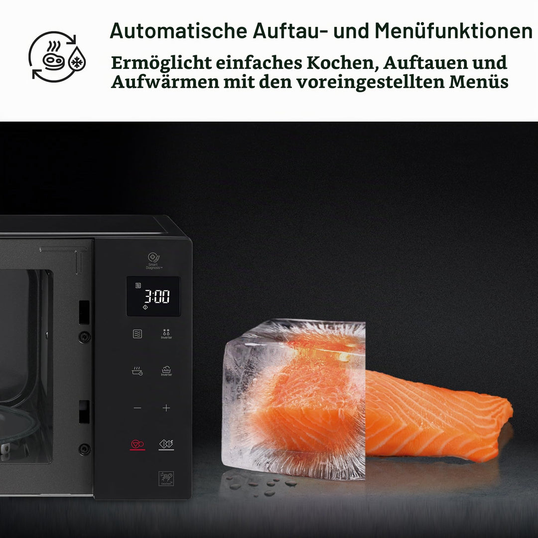 Mikrowelle mit Grill 25L 1150W Quarzgrill Inverter schwarz - Bild 4