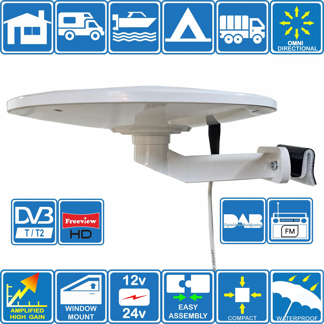 Omnidirektionale DVB-T2 Dachantenne 33 dB für Wohnmobil &amp; Boot - Bild 3