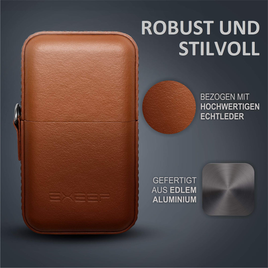 RFID Blocker Schlüsseletui Echtleder für Keyless-Go Autoschlüssel, Braun - Bild 4