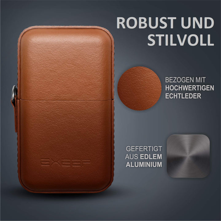 RFID Blocker Schlüsseletui Echtleder für Keyless-Go Autoschlüssel, Braun - Bild 4