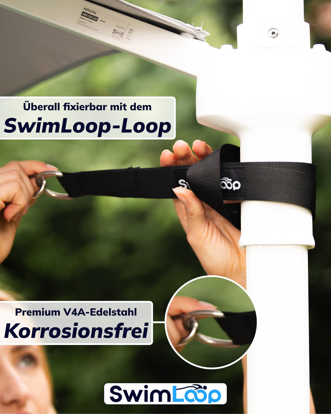 Schwimmgurt mit Zugseil 2x2m elastisch für kleine Pools - Bild 5